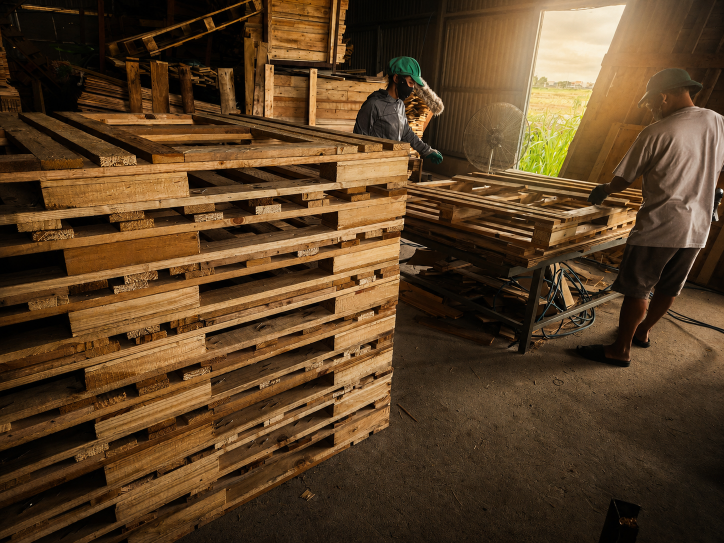 Khu vực gia công và tập kết pallet gỗ